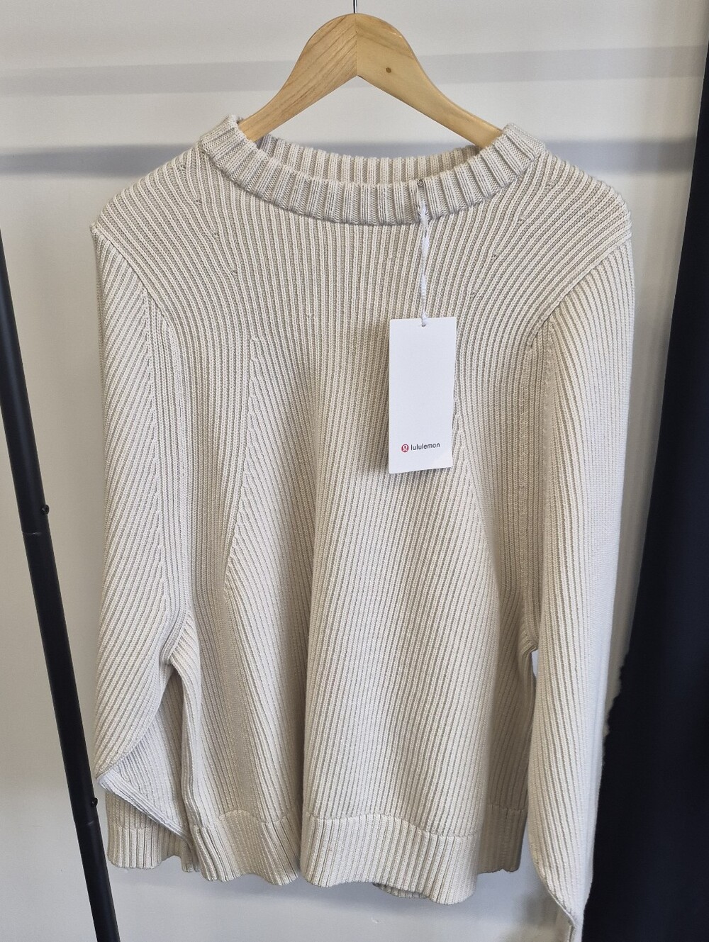 lululemon athletica Cream Ribbed Crewneck Sweater